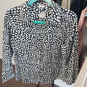 Chico's Monochrome Abstract Blouse